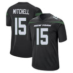 Choea NY.Jets #15 Adonai Mitchell Player Stealth Black Home Game Stitched Jerseys