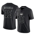 Choea NY.Jets #15 Adonai Mitchell Player Stealth Black Limited Reflective Home Game Stitched Jerseys