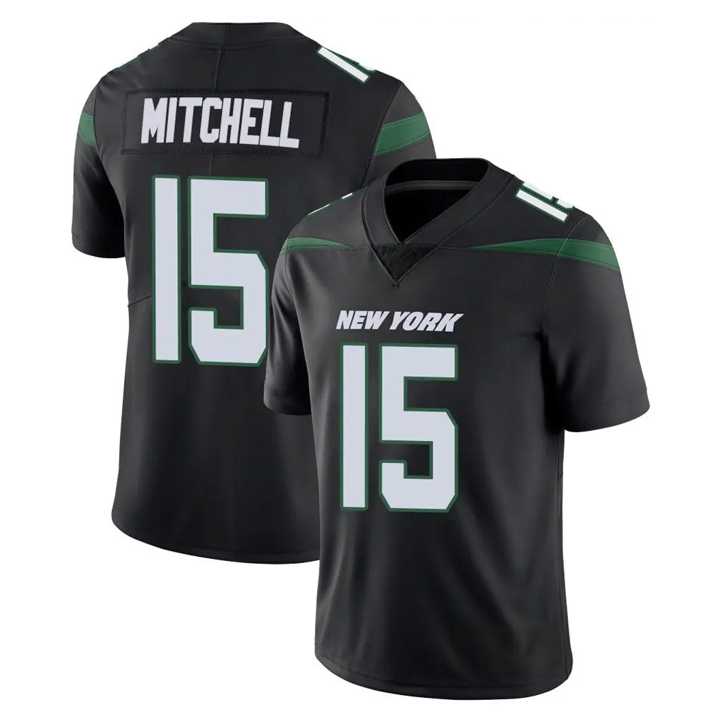 Choea NY.Jets #15 Adonai Mitchell Player Stealth Black Limited Vapor Home Game Stitched Jerseys