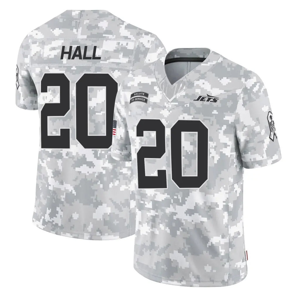 Choea NY.Jets #20 Breece Hall Player Arctic Camo Salute to Service Limited Game Stitched Jerseys