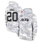 Choea NY.Jets #20 Breece Hall Player Arctic Camo Salute to Service Pullover Hoodies Limited Game Stitched Jerseys