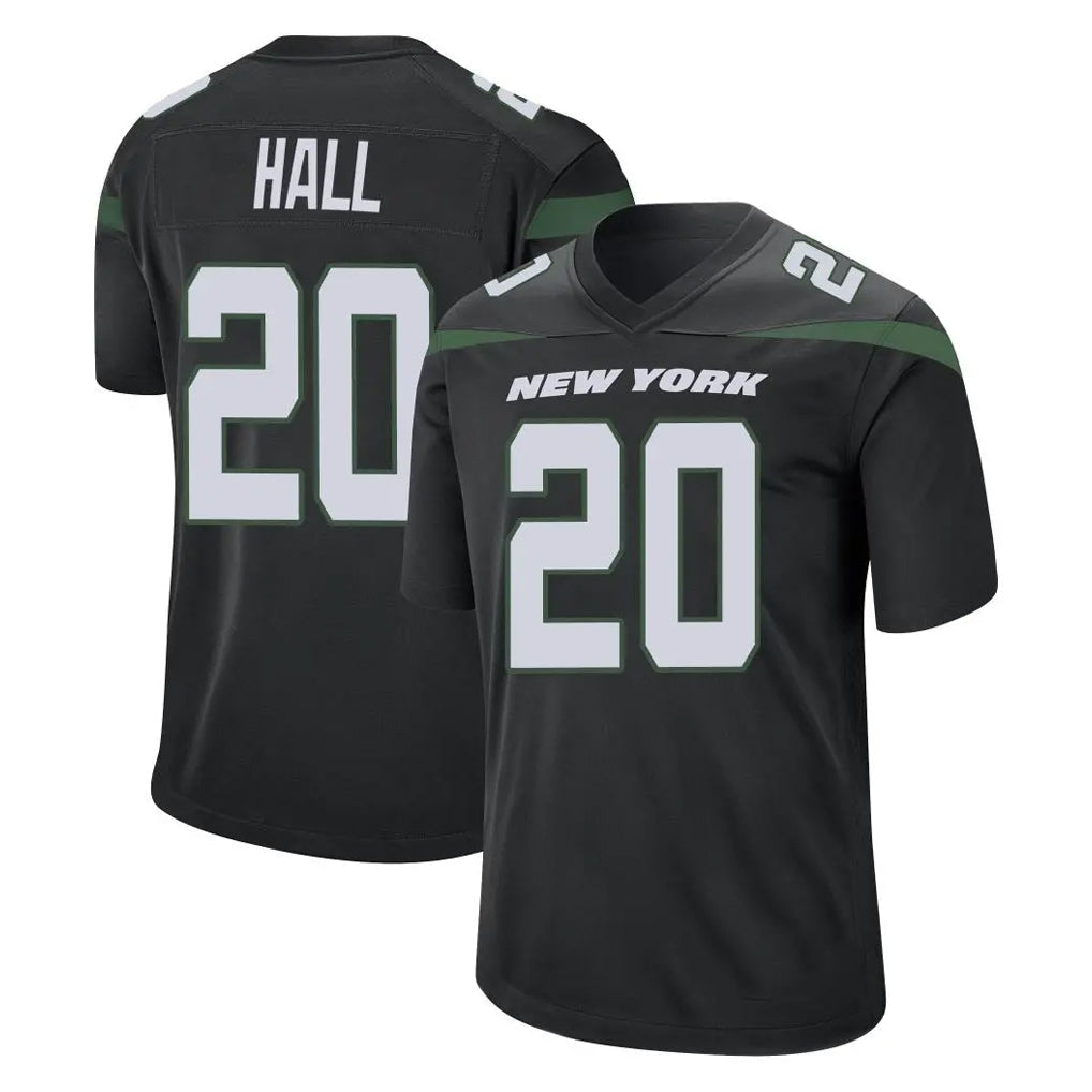 Choea NY.Jets #20 Breece Hall Player Stealth Black Home Game Stitched Jerseys