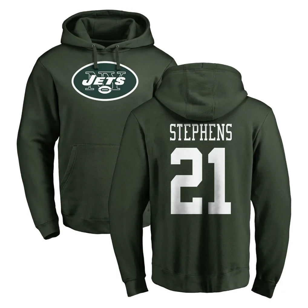 Choea NY.Jets #21 Brandon Stephens Player Green LOGO Pullover Hoodies Limited Game Stitched Jerseys