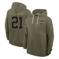 Choea NY.Jets #21 Brandon Stephens Player Olive Salute to Service Pullover Hoodies Limited Stitched Jerseys