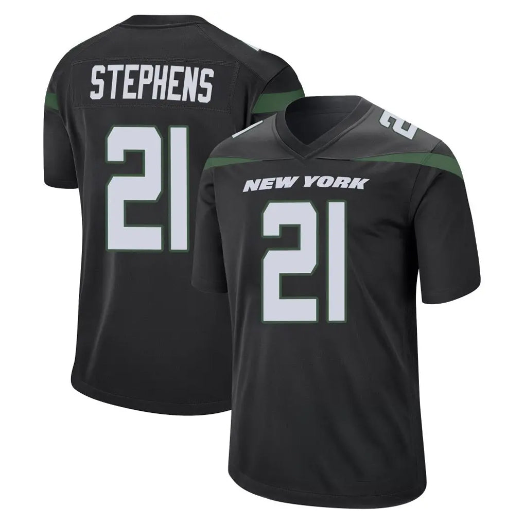 Choea NY.Jets #21 Brandon Stephens Player Stealth Black Home Game Stitched Jerseys