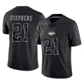 Choea NY.Jets #21 Brandon Stephens Player Stealth Black Limited Reflective Home Game Stitched Jerseys