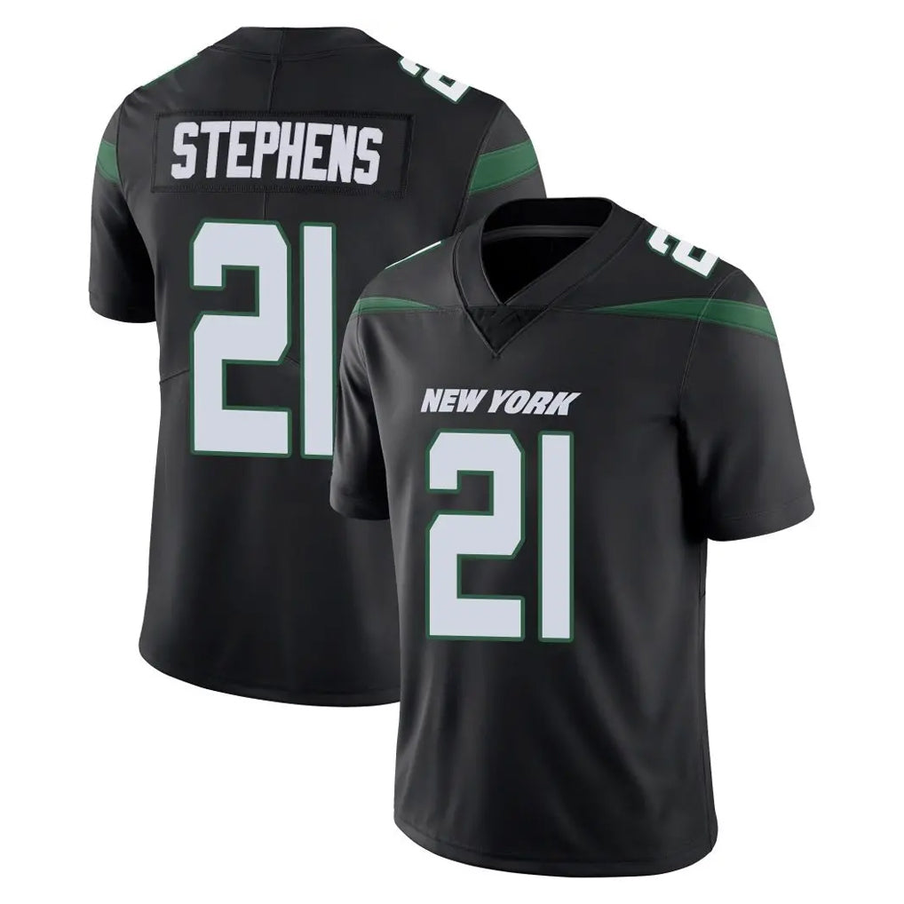 Choea NY.Jets #21 Brandon Stephens Player Stealth Black Limited Vapor Home Game Stitched Jerseys