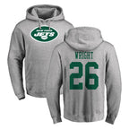 Choea NY.Jets #26 Nahshon Wright Player Gray LOGO Pullover Hoodies Limited Game Stitched Jerseys