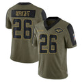 Choea NY.Jets #26 Nahshon Wright Player Olive Salute To Service Limited Game Stitched Jerseys