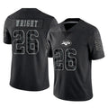 Choea NY.Jets #26 Nahshon Wright Player Stealth Black Limited Reflective Home Game Stitched Jerseys