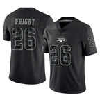Choea NY.Jets #26 Nahshon Wright Player Stealth Black Limited Reflective Home Game Stitched Jerseys