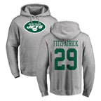 Choea NY.Jets #29 Minkah Fitzpatrick Player Gray LOGO Pullover Hoodies Limited Game Stitched Jerseys