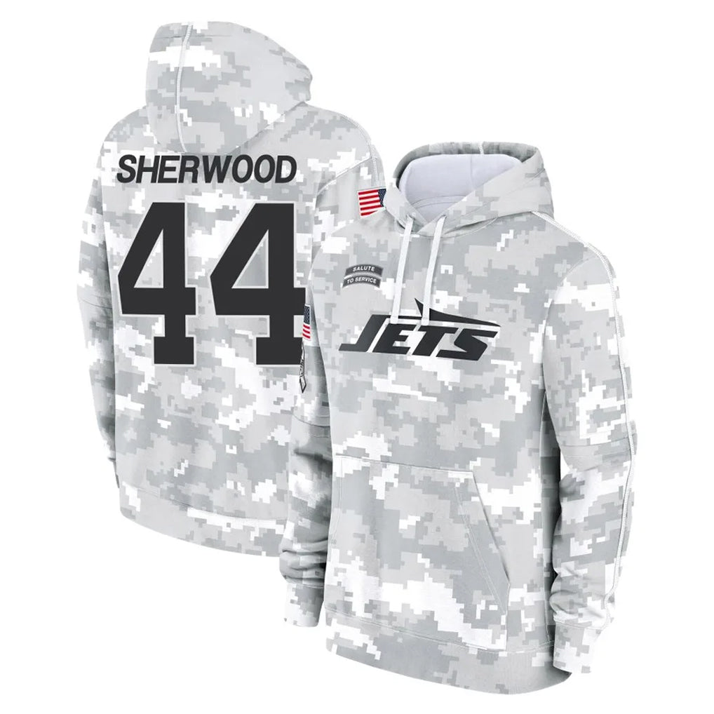 Choea NY.Jets #44 Jamien Sherwood Player Arctic Camo Salute to Service Pullover Hoodies Limited Game Stitched Jerseys