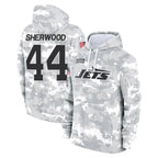 Choea NY.Jets #44 Jamien Sherwood Player Arctic Camo Salute to Service Pullover Hoodies Limited Game Stitched Jerseys