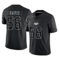 Choea NY.Jets #56 Demario Davis Player Stealth Black Limited Reflective Home Game Stitched Jerseys