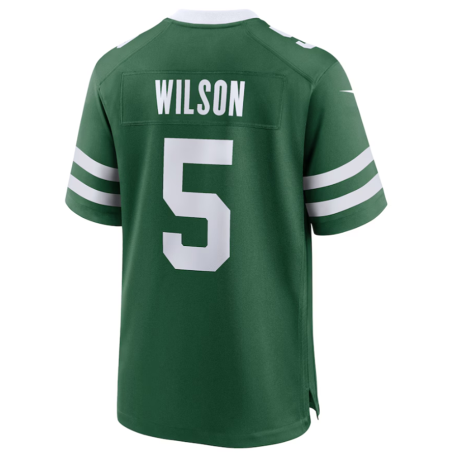 Choea NY.Jets #5 Garrett Wilson Legacy Green Game Jersey Stitched American Stitched Jerseys
