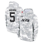 Choea NY.Jets #5 Garrett Wilson Player Arctic Camo Salute to Service Pullover Hoodies Limited Game Stitched Jerseys