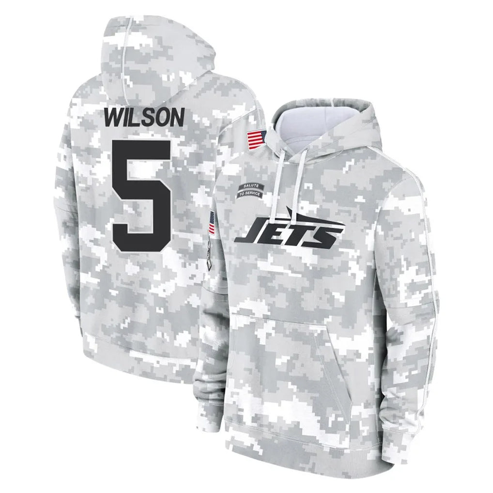 Choea NY.Jets #5 Garrett Wilson Player Arctic Camo Salute to Service Pullover Hoodies Limited Game Stitched Jerseys