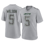 Choea NY.Jets #5 Garrett Wilson Player Gray Limited Atmosphere Fashion Home Game Stitched Jerseys