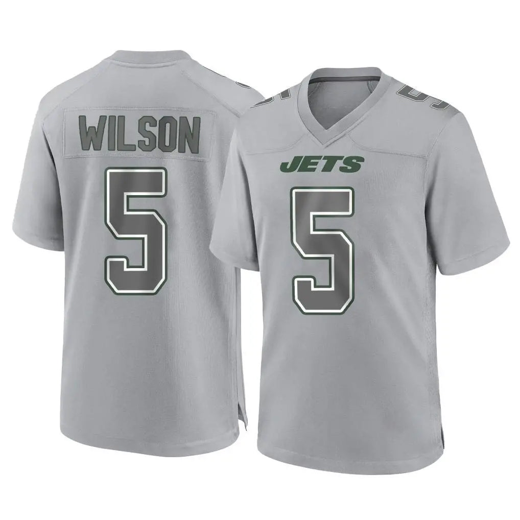 Choea NY.Jets #5 Garrett Wilson Player Gray Limited Atmosphere Fashion Home Game Stitched Jerseys