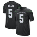 Choea NY.Jets #5 Garrett Wilson Player Stealth Black Home Game Stitched Jerseys