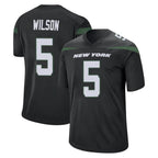 Choea NY.Jets #5 Garrett Wilson Player Stealth Black Home Game Stitched Jerseys