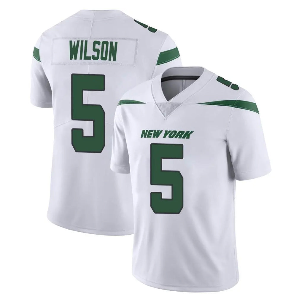 Choea NY.Jets #5 Garrett Wilson Player White Spotlight Limited Vapor Home Game Stitched Jerseys
