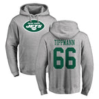 Choea NY.Jets #66 Joe Tippmann Player Gray LOGO Pullover Hoodies Limited Game Stitched Jerseys