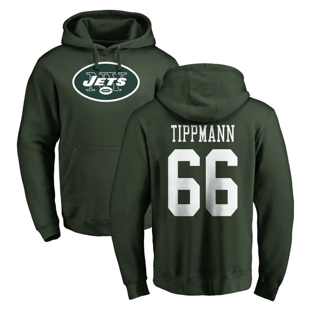 Choea NY.Jets #66 Joe Tippmann Player Green LOGO Pullover Hoodies Limited Game Stitched Jerseys