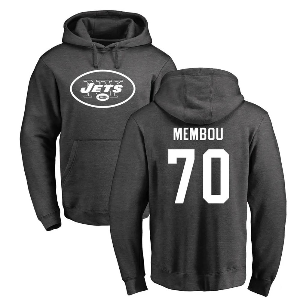 Choea NY.Jets #70 Armand Membou Player Gray Pullover Hoodies Limited Game Stitched Jerseys