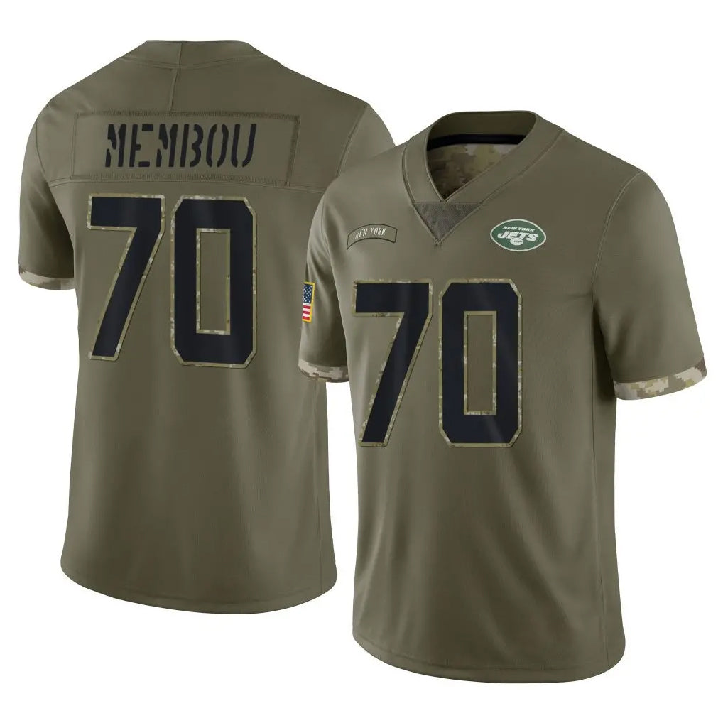Choea NY.Jets #70 Armand Membou Player Olive Salute To Service Limited Stitched Jerseys