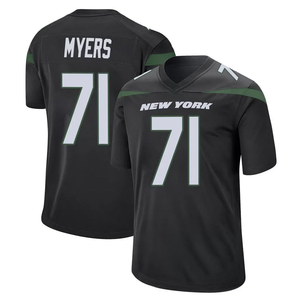 Choea NY.Jets #71 Josh Myers Player Stealth Black Home Game Stitched Jerseys
