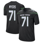 Choea NY.Jets #71 Josh Myers Player Stealth Black Home Game Stitched Jerseys