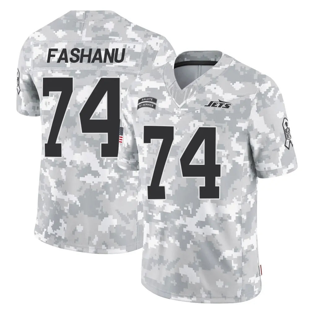 Choea NY.Jets #74 Olu Fashanu Player Arctic Camo Salute to Service Limited Game Stitched Jerseys