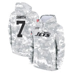 Choea NY.Jets #7 Geno Smith Player Arctic Camo Salute to Service Pullover Hoodies Limited Game Stitched Jerseys
