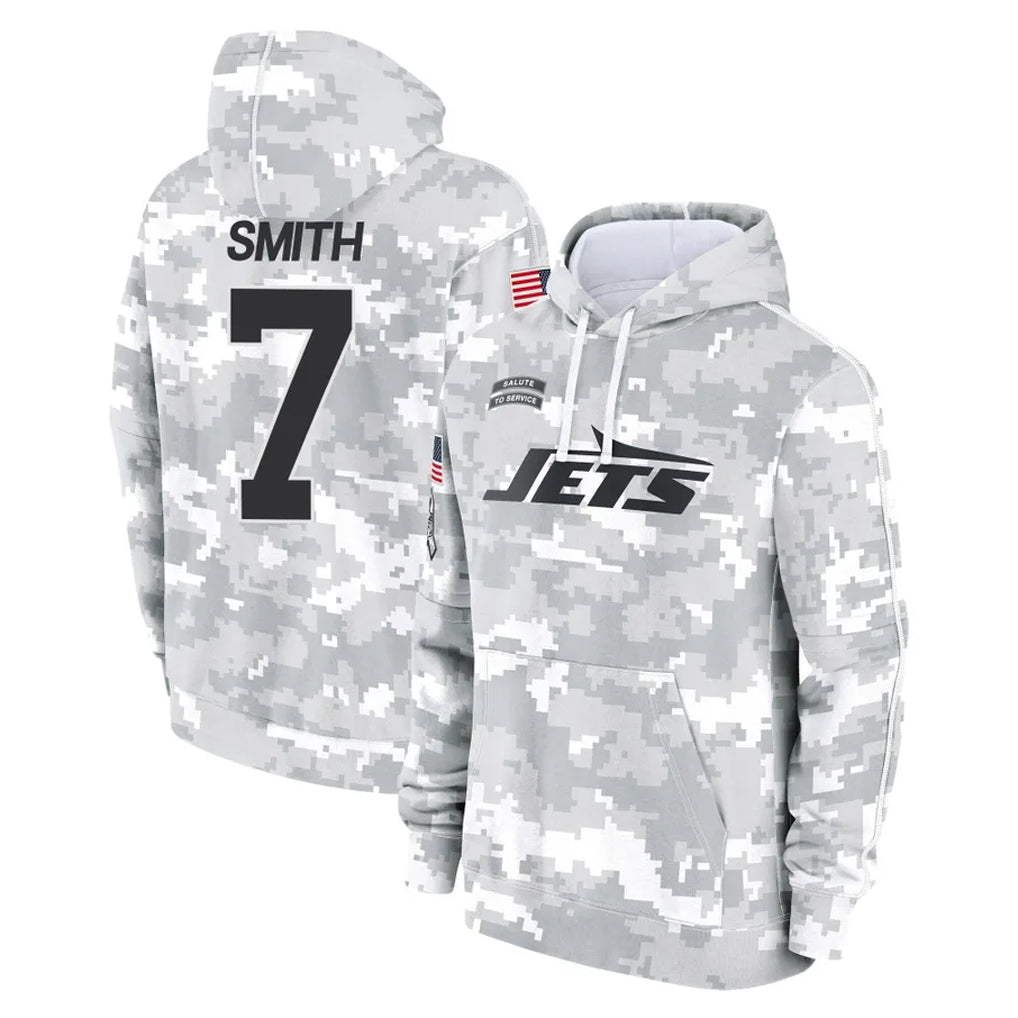 Choea NY.Jets #7 Geno Smith Player Arctic Camo Salute to Service Pullover Hoodies Limited Game Stitched Jerseys