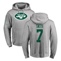 Choea NY.Jets #7 Geno Smith Player Gray LOGO Pullover Hoodies Limited Game Stitched Jerseys