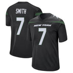 Choea NY.Jets #7 Geno Smith Player Stealth Black Home Game Stitched Jerseys