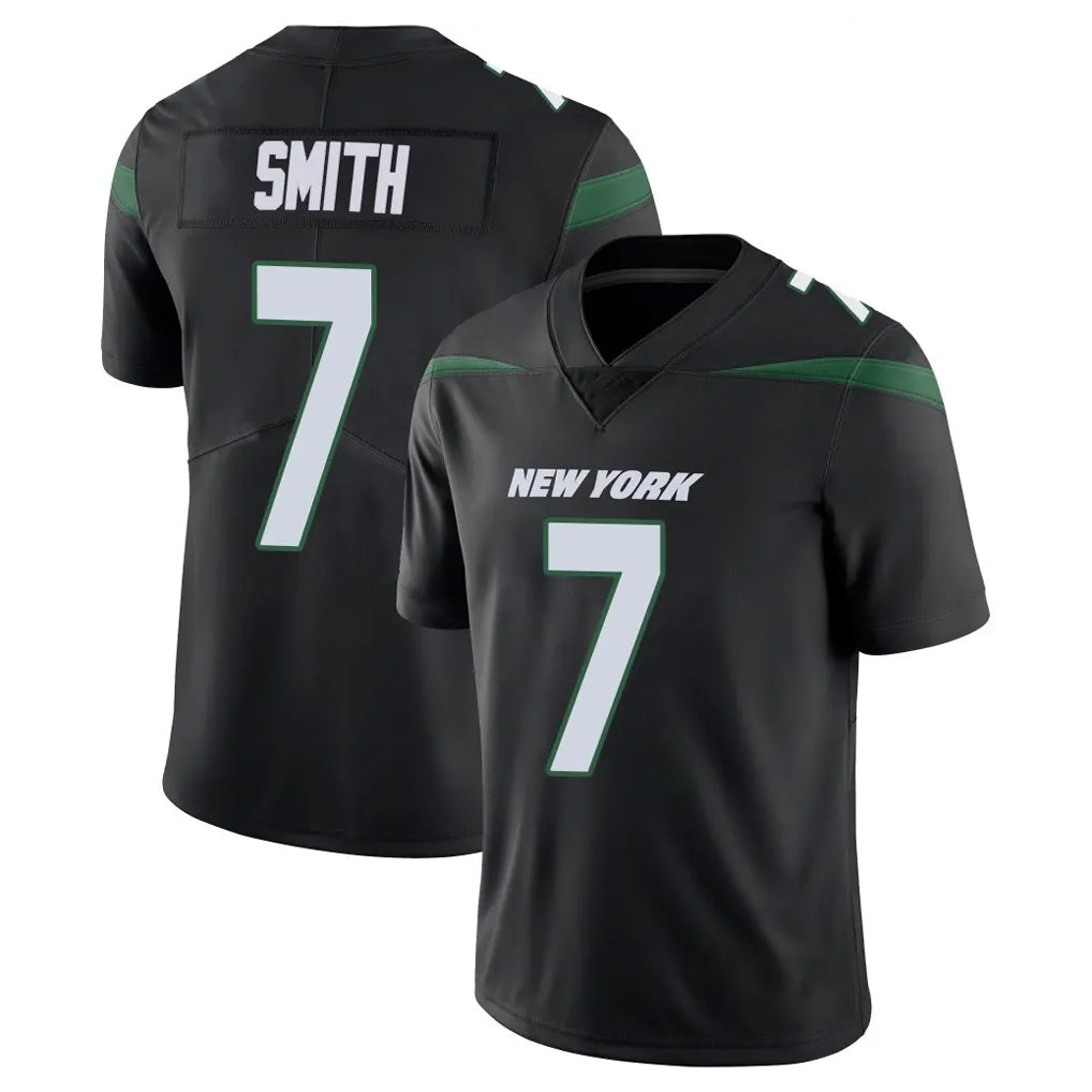 Choea NY.Jets #7 Geno Smith Player Stealth Black Limited Vapor Home Game Stitched Jerseys