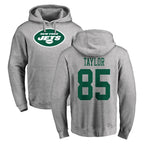 Choea NY.Jets #85 Mason Taylor Player Gray LOGO Pullover Hoodies Limited Game Stitched Jerseys