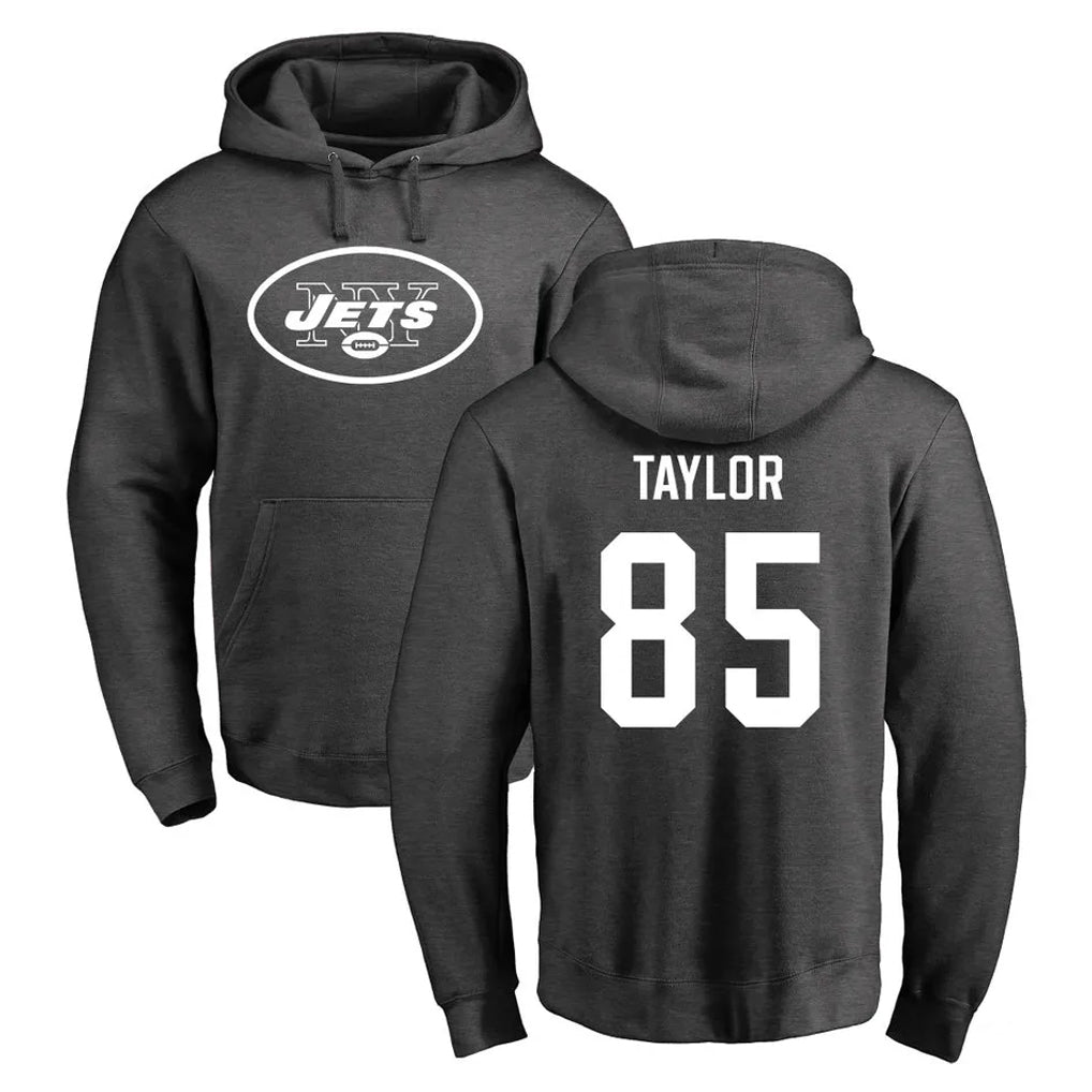 Choea NY.Jets #85 Mason Taylor Player Gray Pullover Hoodies Limited Game Stitched Jerseys