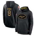 Choea NY.Jets #8 Andre Cisco Player Black Salute to Service Hoodies Limited Game Stitched Jerseys