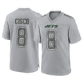Choea NY.Jets #8 Andre Cisco Player Gray Limited Atmosphere Fashion Home Game Stitched Jerseys