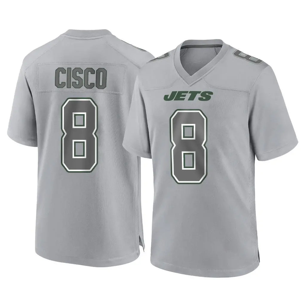 Choea NY.Jets #8 Andre Cisco Player Gray Limited Atmosphere Fashion Home Game Stitched Jerseys