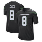Choea NY.Jets #8 Andre Cisco Player Stealth Black Home Game Stitched Jerseys