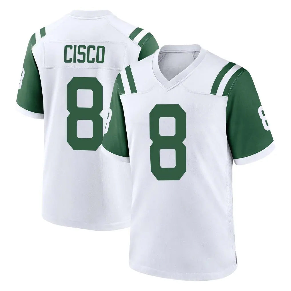 Choea NY.Jets #8 Andre Cisco Player White Classic Home Game Stitched Jerseys