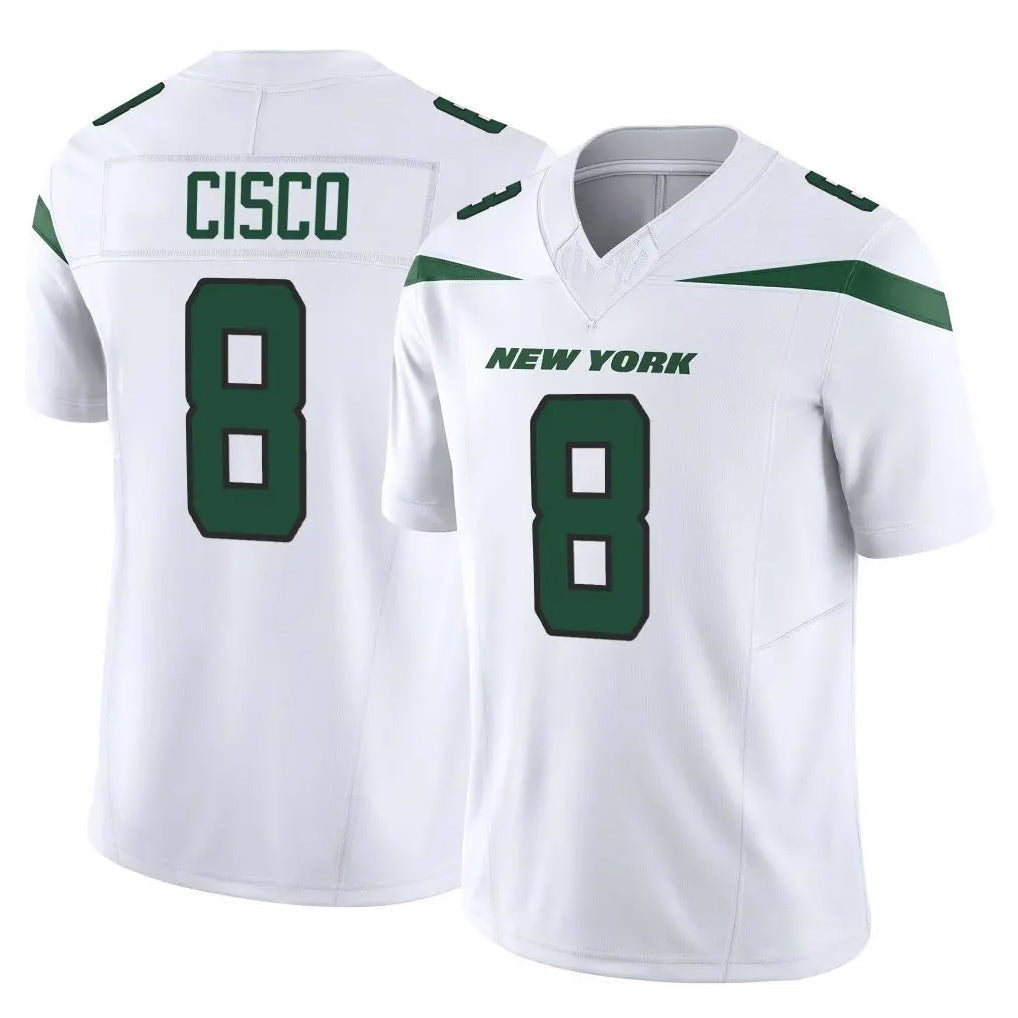 Choea NY.Jets #8 Andre Cisco Player White Limited Vapor F.U.S.E. Home Game Stitched Jerseys