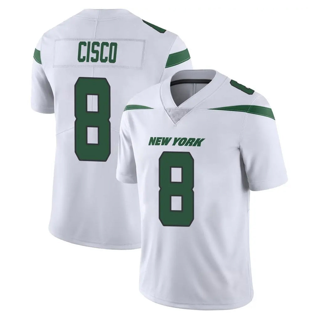 Choea NY.Jets #8 Andre Cisco Player White Spotlight Limited Vapor Home Game Stitched Jerseys