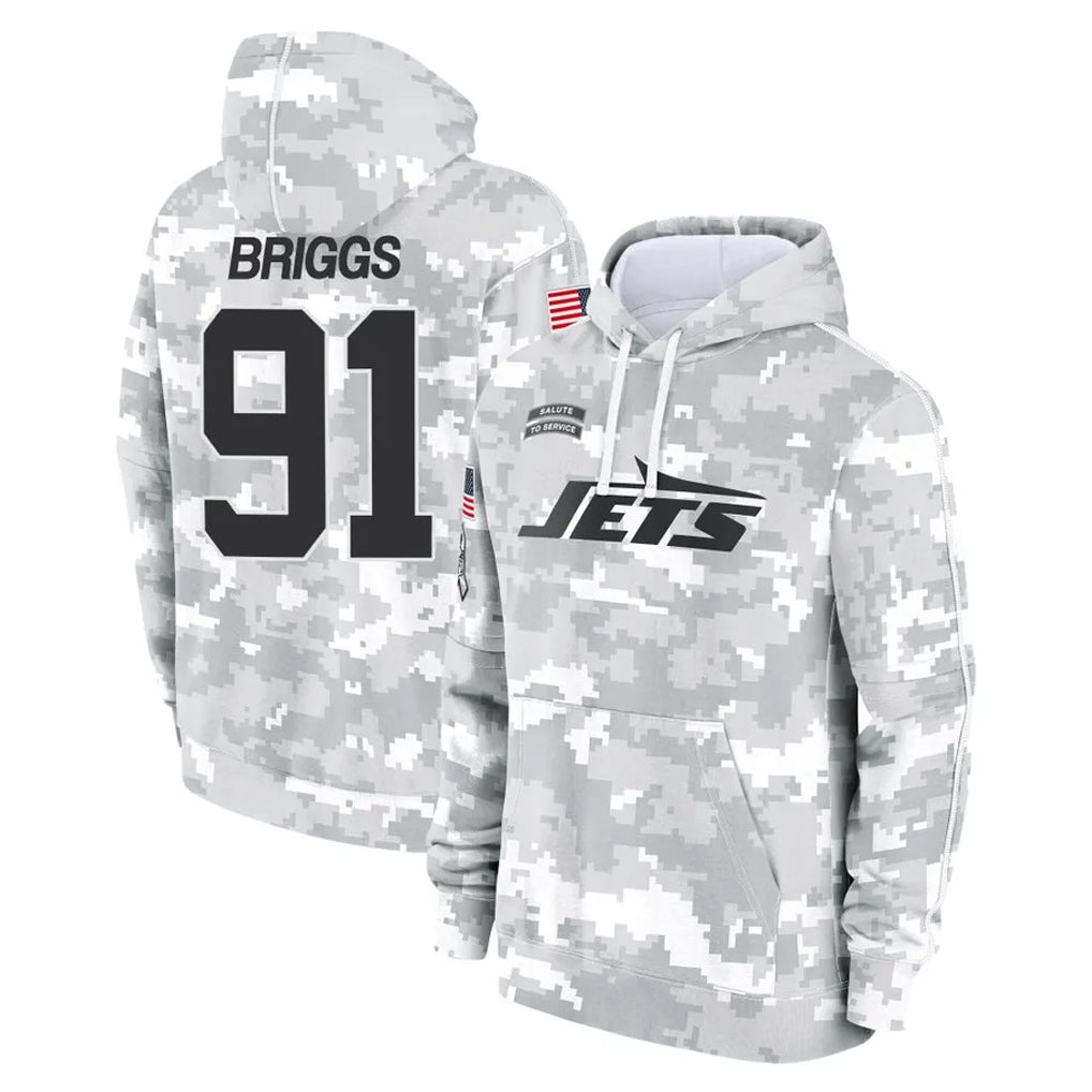 Choea NY.Jets #91 Jowon Briggs Player Arctic Camo Salute to Service Pullover Hoodies Limited Game Stitched Jerseys