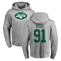 Choea NY.Jets #91 Jowon Briggs Player Gray LOGO Pullover Hoodies Limited Game Stitched Jerseys